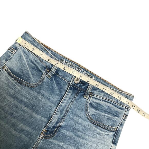 American Eagle Women's Jeggings Super Stretch Hi Rise Blue Jeans Size 6 - Picture 4 of 8